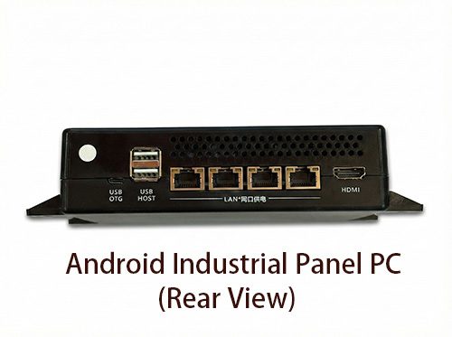 Rear view of the Android industrial panel PC for Reyeah vending machines, featuring USB, LAN, and HDMI ports for peripheral connectivity