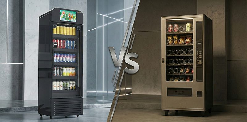 Comparaison entre le réfrigérateur intelligent Reyeah X13 et un distributeur traditionnel à spirales