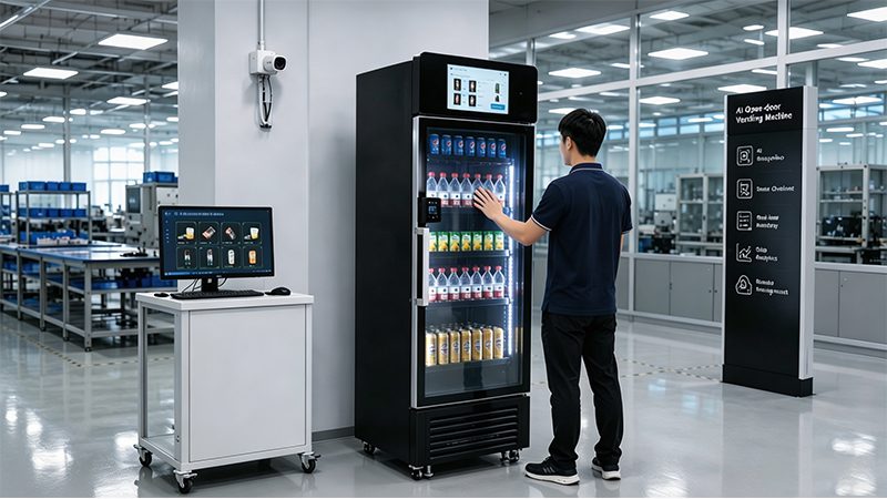 Sheet metal processing for commercial vending machine cabinets