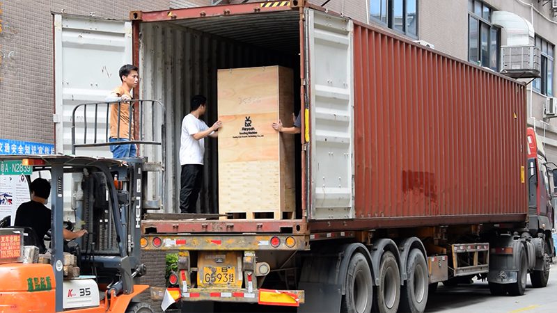 Reyeah vending machines being loaded for international delivery