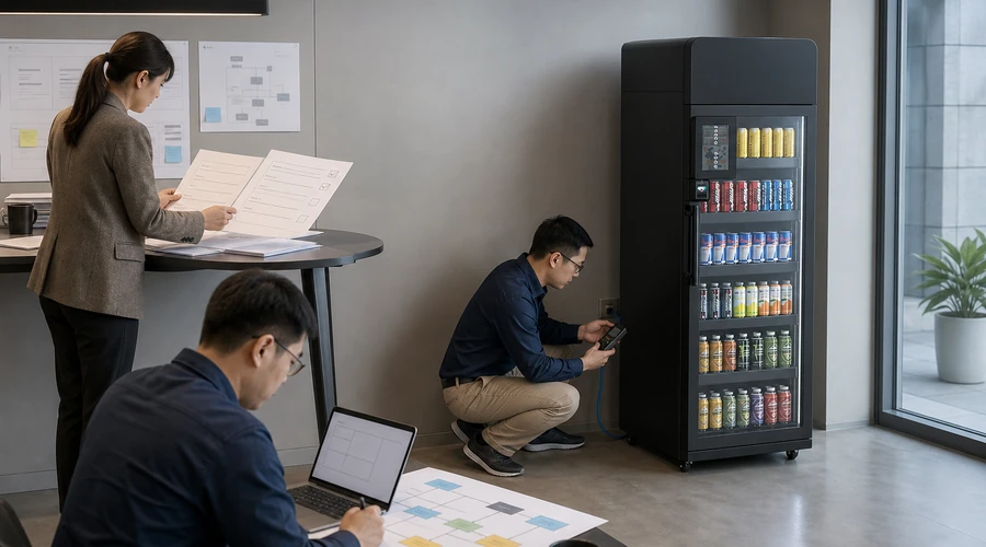 procurement finance and IT teams reviewing reconciliation security and support responsibilities for an X14 vending deployment