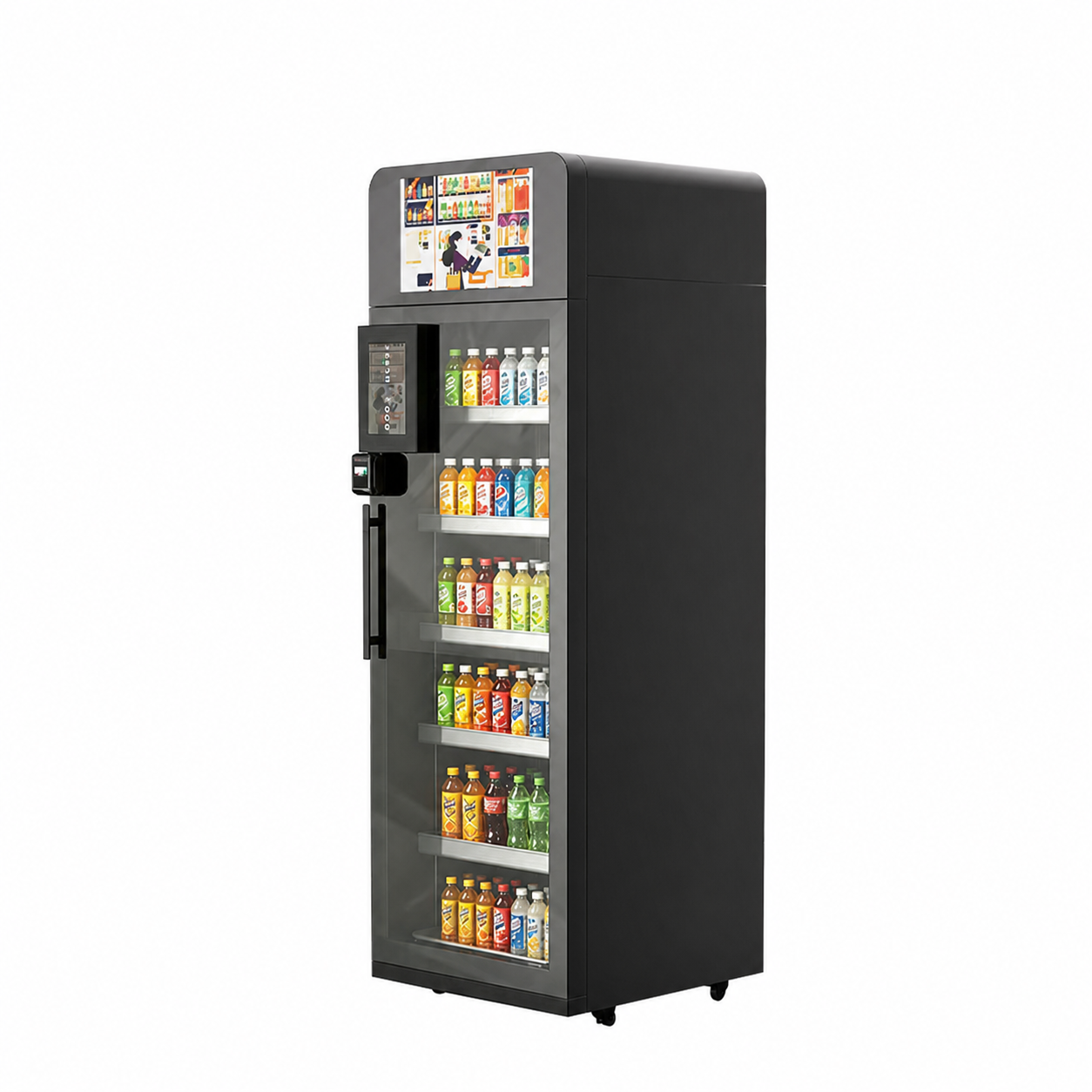 Máquina refrigerada X14 de Reyeah para micromercado para oficinas sobre fondo blanco