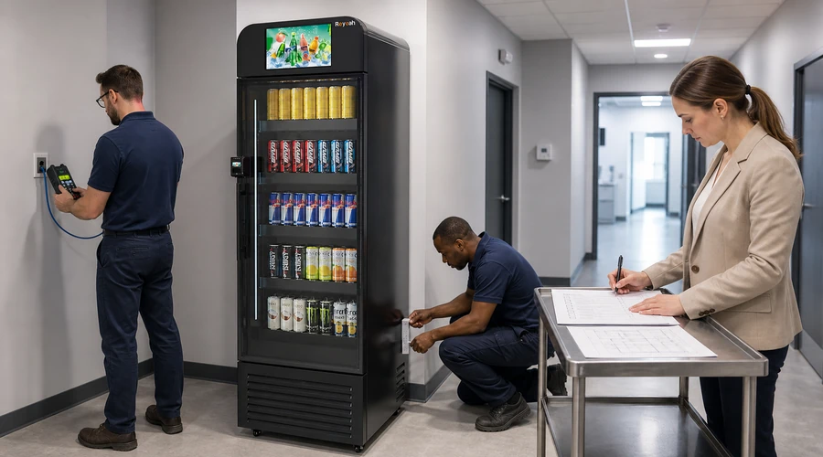 IT and procurement team reviewing privacy network and deployment requirements for an X13 smart store