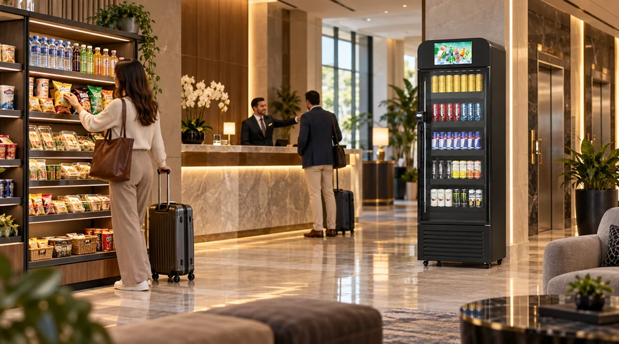 Vending Machine Suppliers review of a Reyeah X13 smart cooler for a hotel deployment